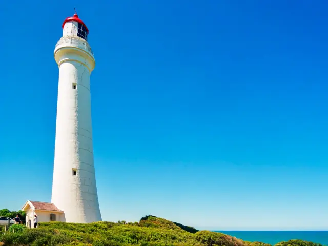 View of the Split Point Lighthouse in Aireys Inlet, along the Great Ocean Road, Victoria, Australia