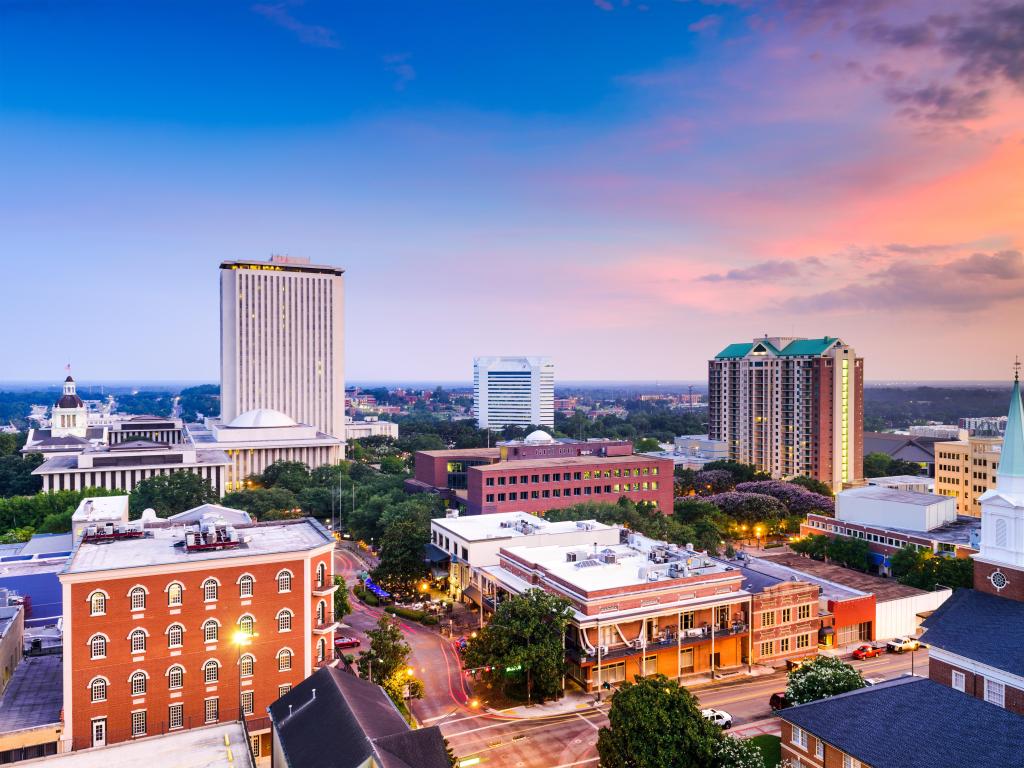 Tallahassee, Florida, USA downtown skyline taken at sunset.