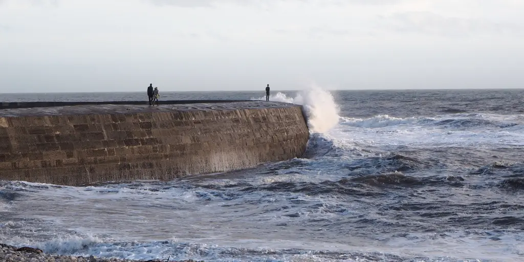 A wave breaking on The Cobb, Lyme Regis 