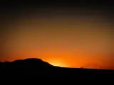 Orange glowing sunset over the desert near El Paso in Texas