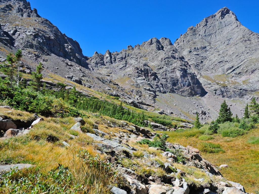 Rocky Mountains, Colorado, USA taken at Crestone Needle, Sangre de Cristo Range on a sunny clear day.