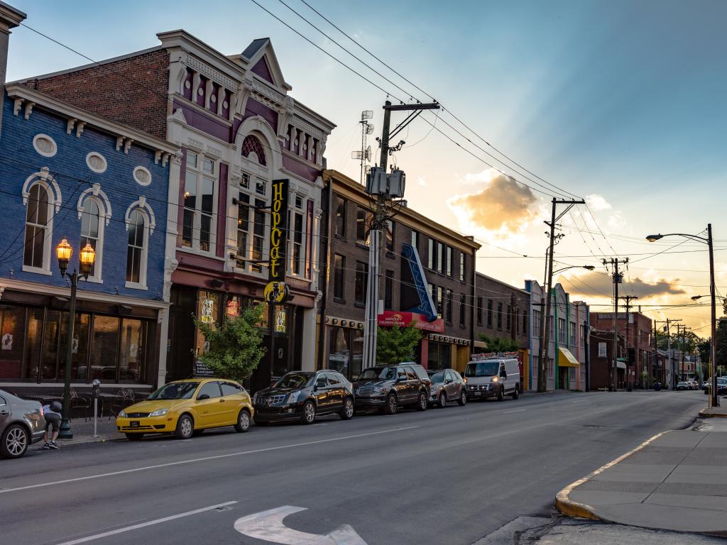 Historic buildings along Short Street in Lexington, Kentucky