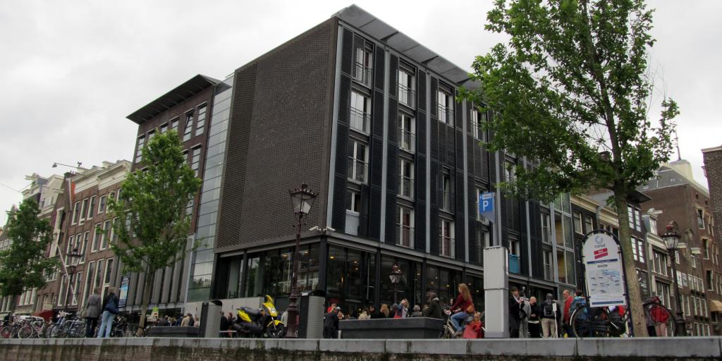 Outside of the Anne Frank House and Museum in Amsterdam