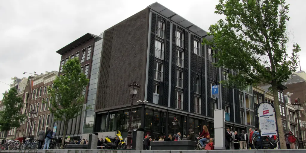 Outside of the Anne Frank House and Museum in Amsterdam