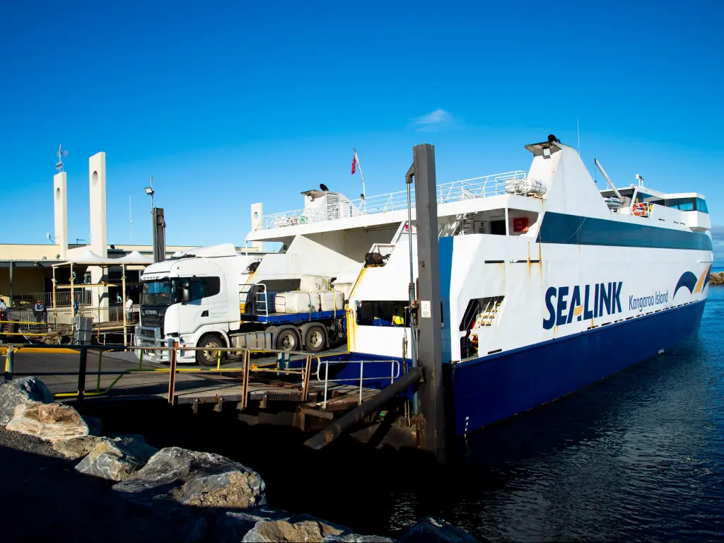 Sealink ferry transport between Kangaroo Island and Cape Jervis