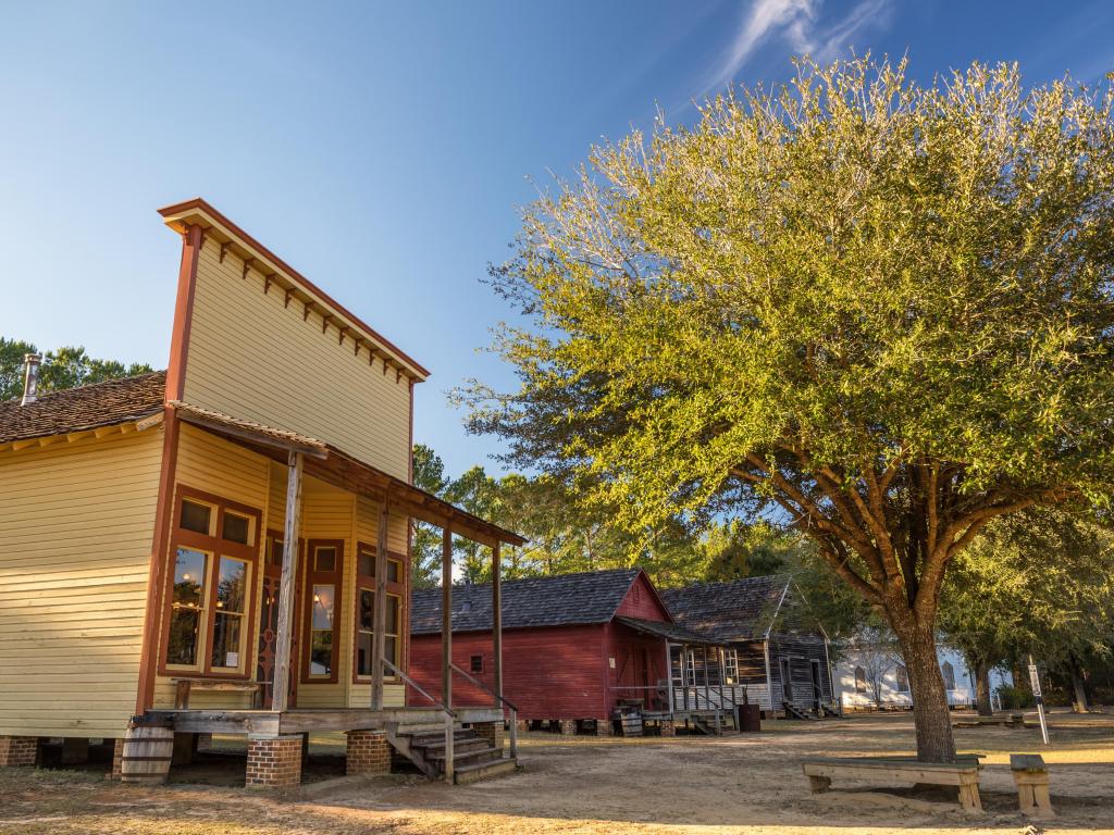 Old houses in the historic landmark park near Dothan, Alabama