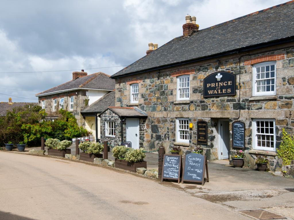 Prince of Wales traditional British pub in St Martin on Lizard peninsula in Cornwall, England
