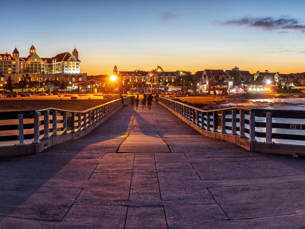 Port Elizabeth's pier also known as Gqeberha, South Africa during sunset