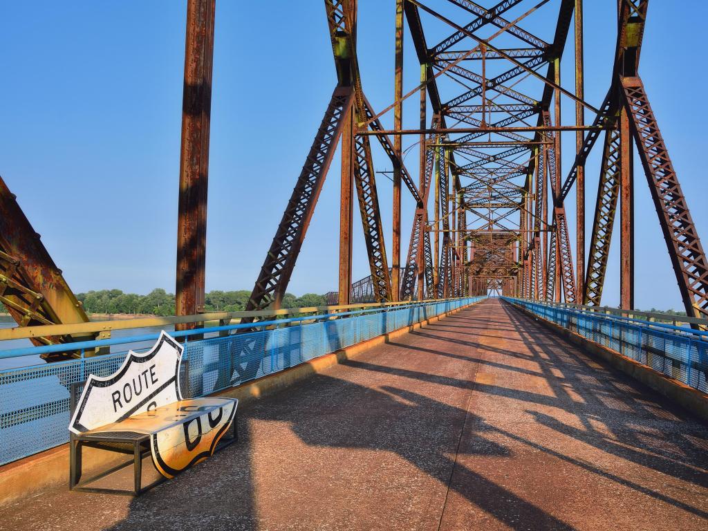 Old Chain of Rocks bridge on the Mississippi river, Granite City Illinois.