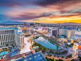 Las Vegas, Nevada, USA skyline over the strip at dusk