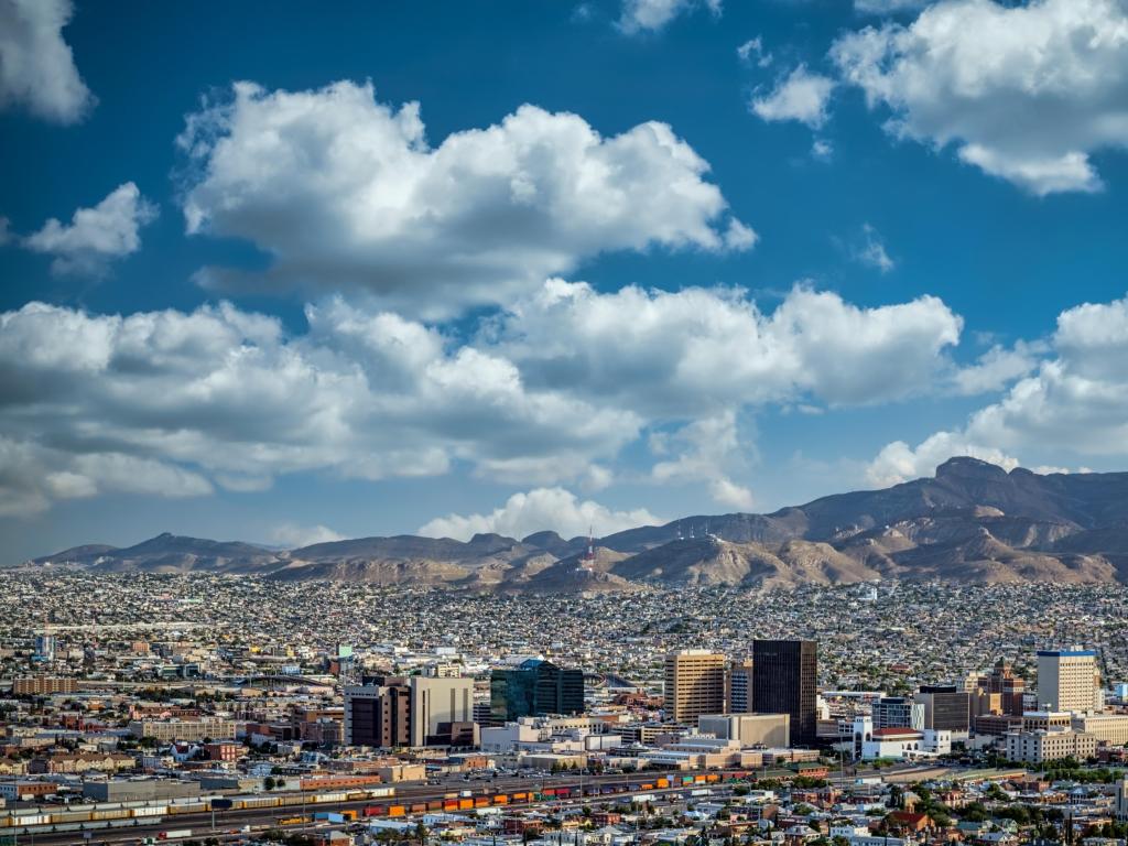 Clouds and blue skies over El Paso