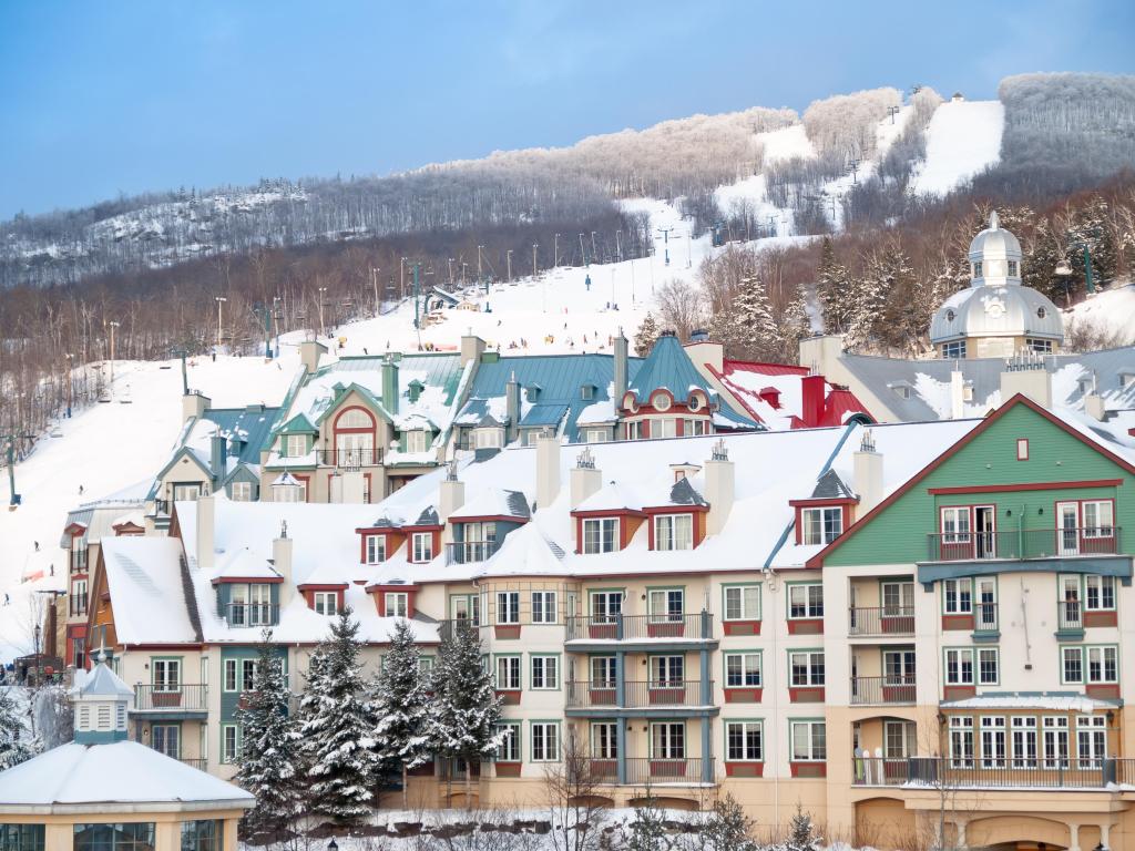 Beautiful Mount-Tremblant ski resort winter view Canada