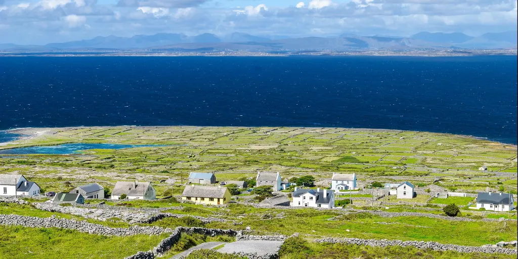 The settlement of Ballinacregga on Inishmore, one of the Aran Islands