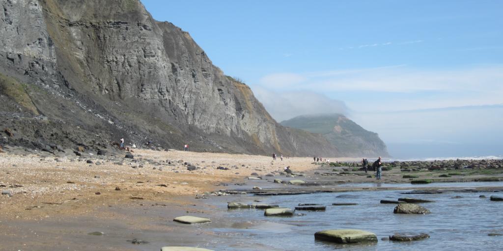 The beach in Charmouth, Dorset 