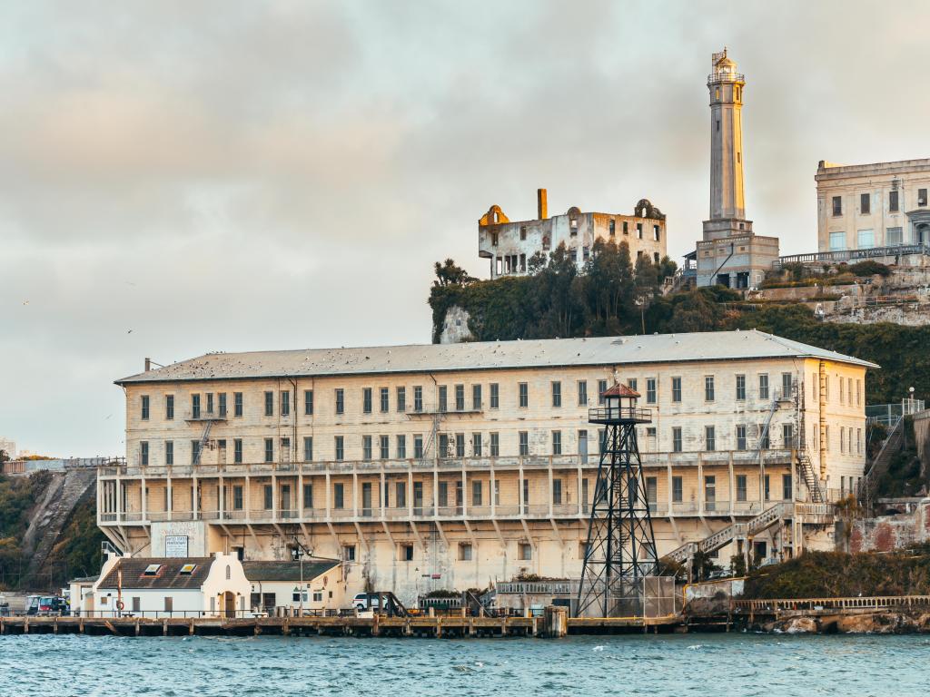 Close up view of Alcatraz prison, San Francisco, California