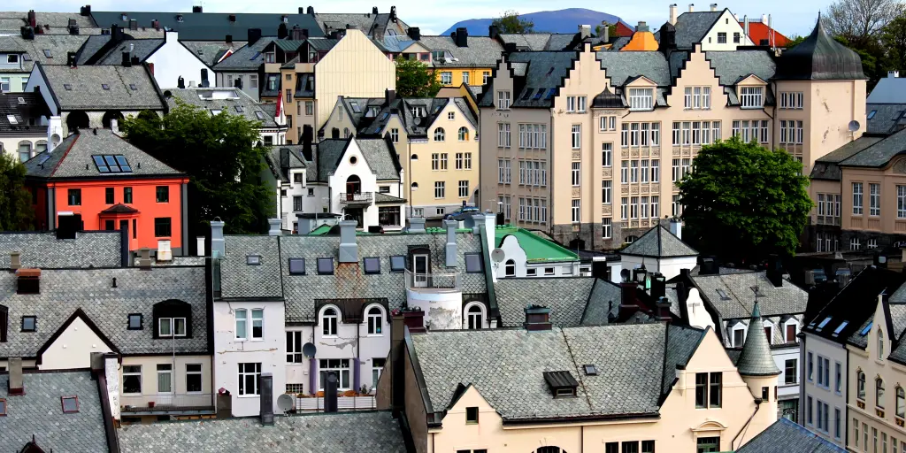 The colourful houses of Alesund in Norway