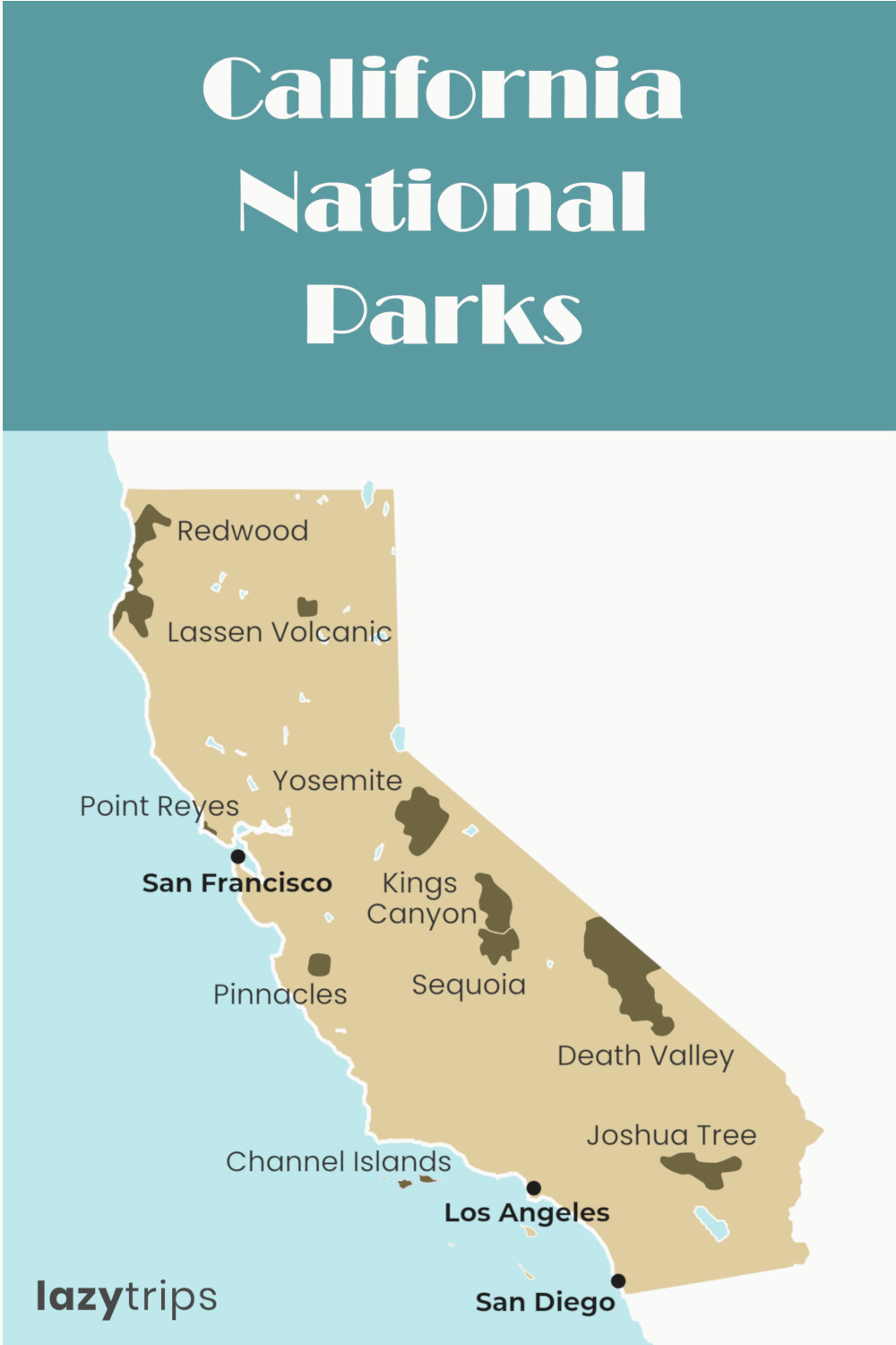 california national parks map