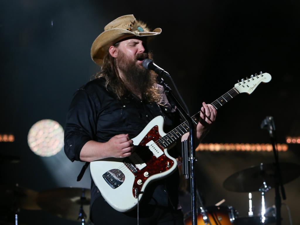 Country singer Chris Stapleton performing at the CMA Fest at Nissan Stadium in Nashville, Tennessee