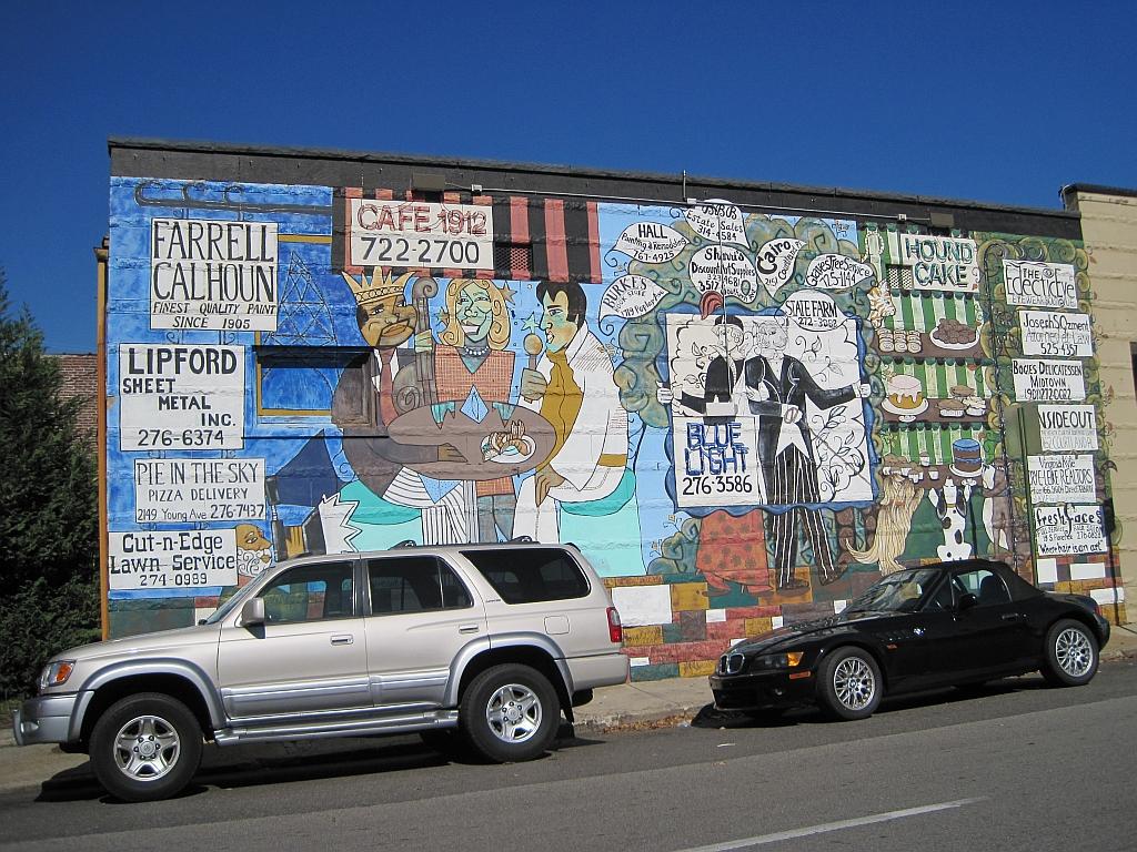 A quirky building in the Cooper Young neighborhood of Memphis