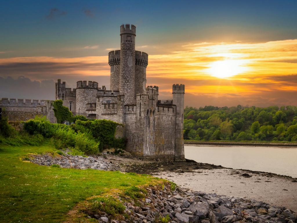 Blackrock Castle and observarory in Cork at sunset, Ireland