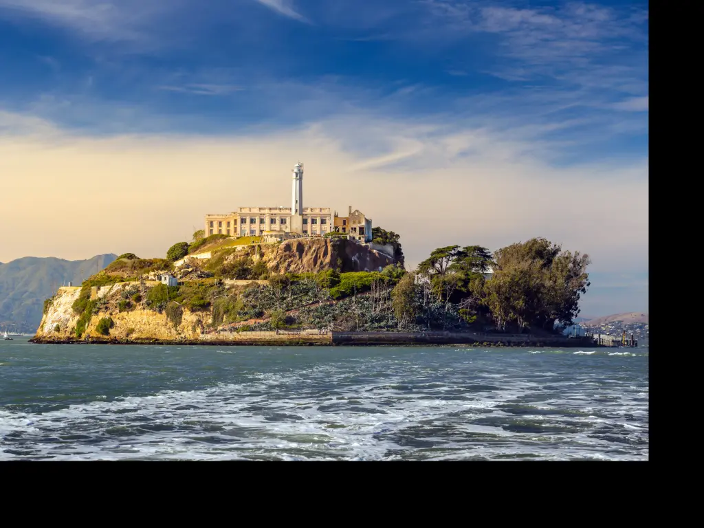 Alcatraz Island prison and lighthouse in San Francisco