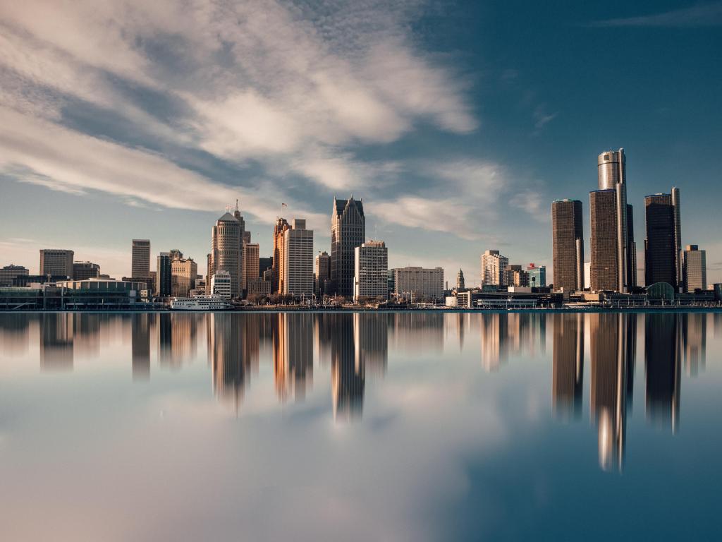 The skyline of Detroit