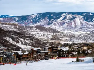 Snowy mountains of Colorado Aspen and Snowmass winter landscape