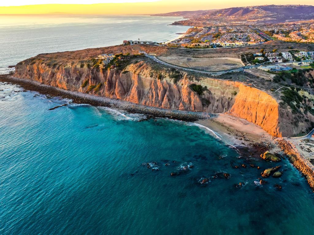 The beauty of Dana Point from above during sunset