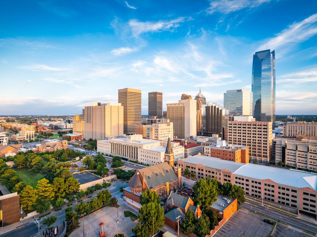 Oklahoma City, USA downtown skyline in the afternoon.