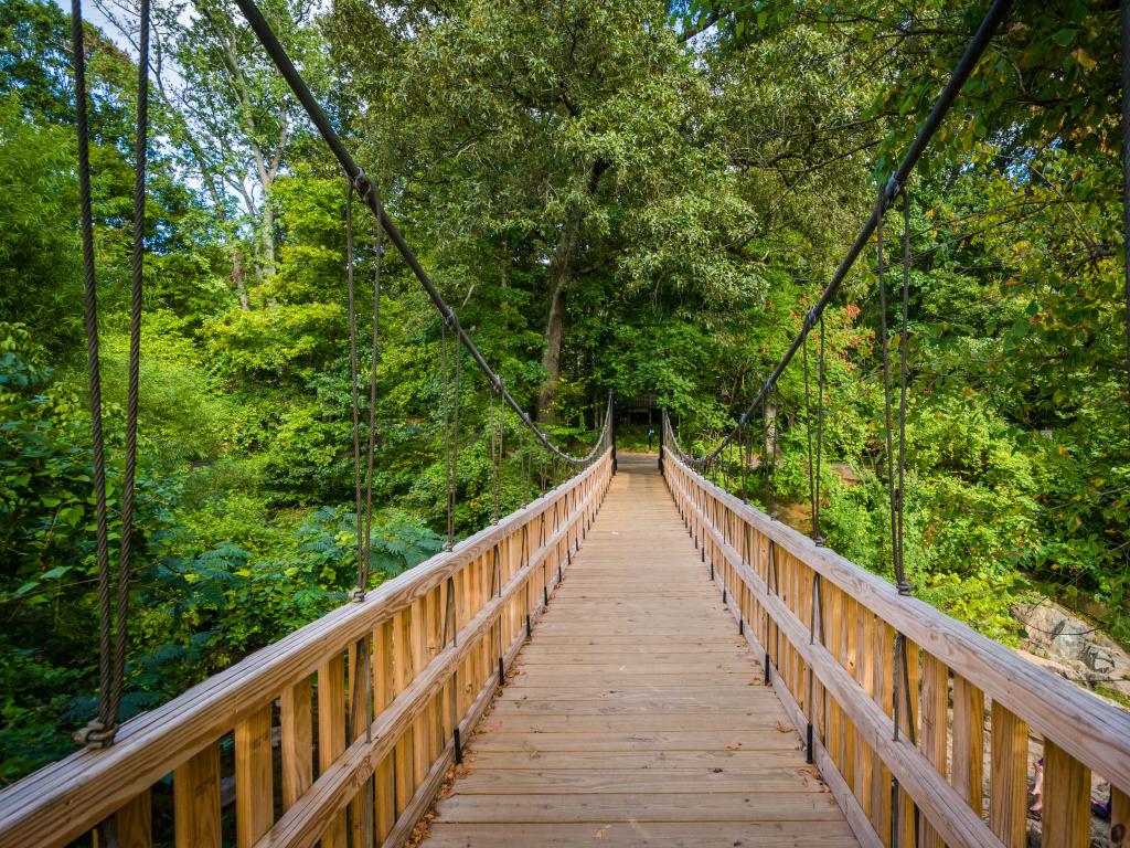 Bridge over Little Sugar Creek, at Freedom Park, in Charlotte, North Carolina