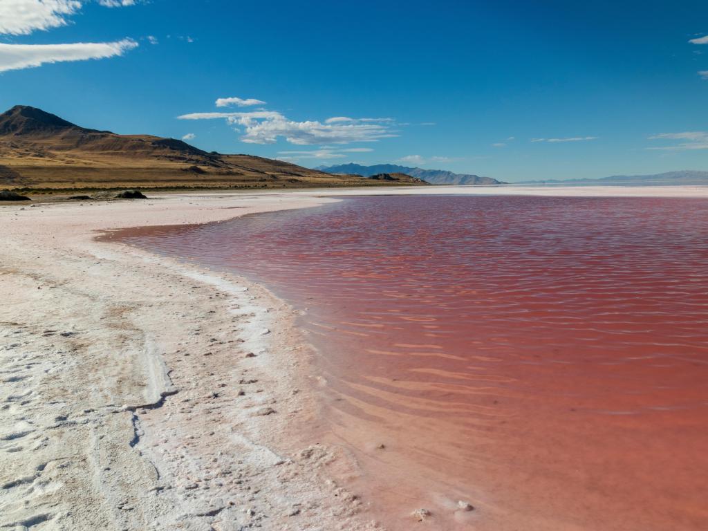 Salt lake near Salt Lake City in Utah USA.