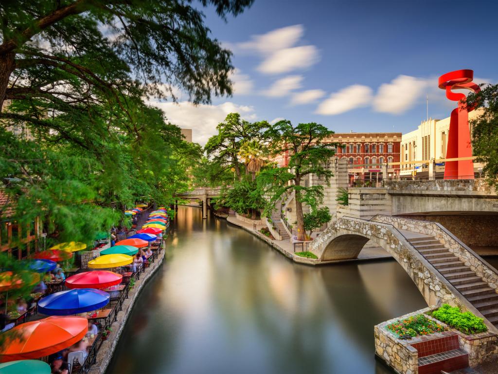 San Antonio, Texas, USA cityscape at the Riverwalk.