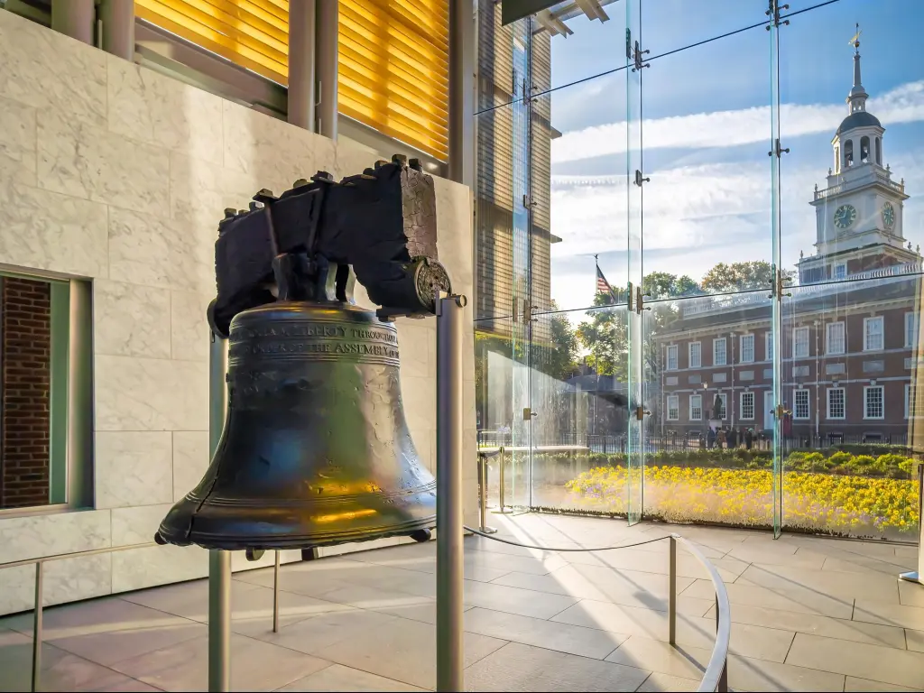 Liberty Bell old symbol of American freedom in Philadelphia Pennsylvania, USA