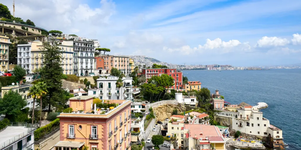 A view over the houses along the Naples coastline