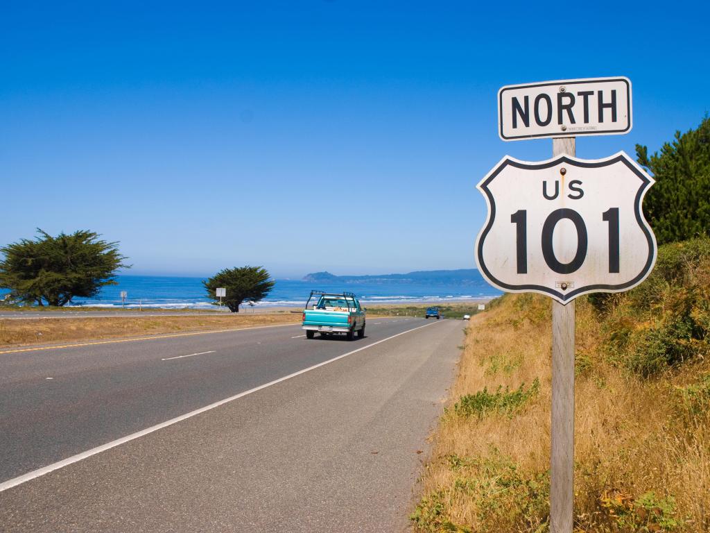 Highway 101 sign in Northern California
