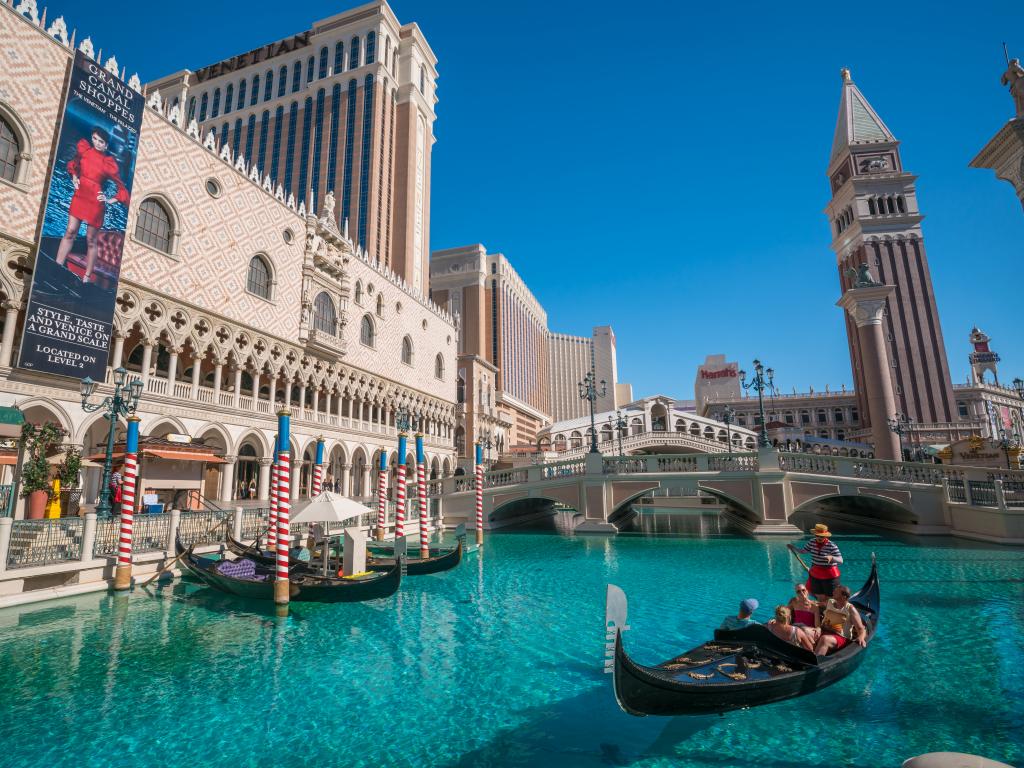 The Venetian hotel in Las Vegas comes complete with gondolas and Italian styling.
