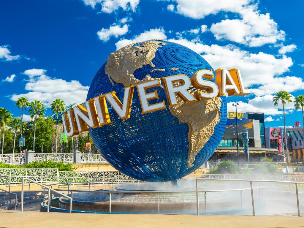 Universal Studios Florida, Orlando, Florida, USA with the Universal Globe taken on a sunny day.