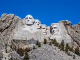 Mount Rushmore National Monument in South Dakota. Summer day with clear skies