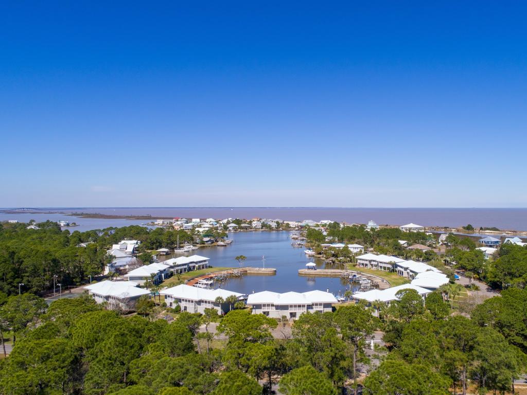 Small harbor on Dauphin Island, Alabama