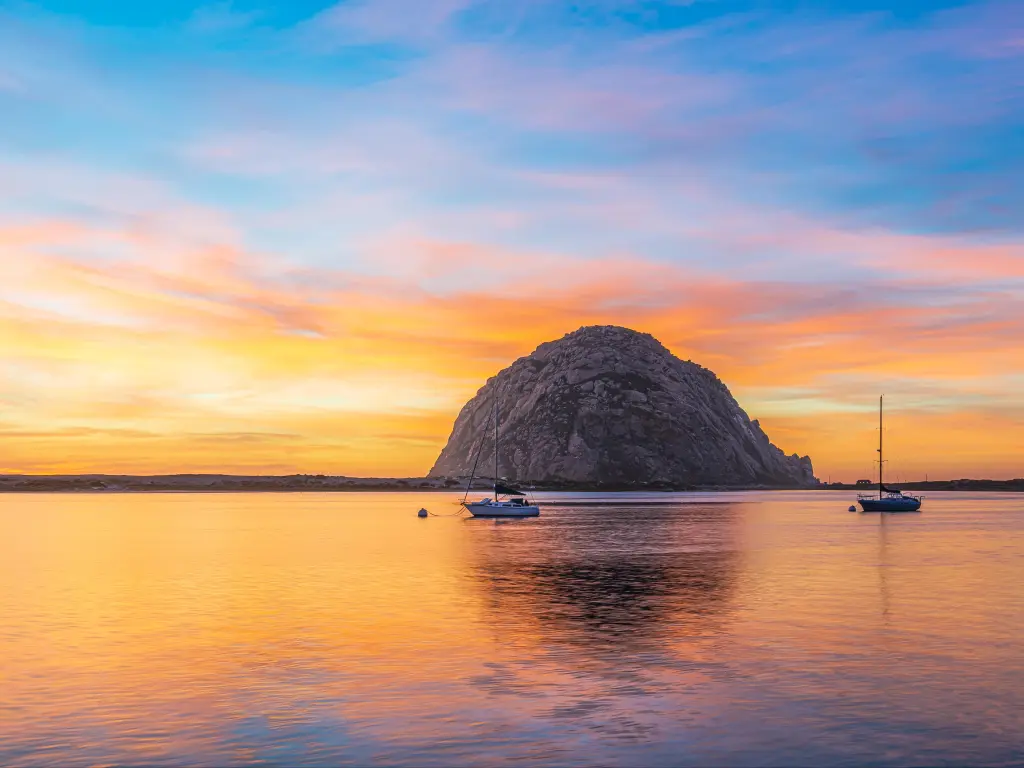 Morro Rock at sunset, Morro Bay California