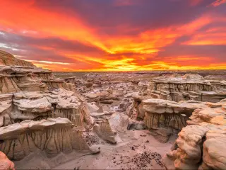Wilderness, New Mexico, USA at Valley of Dreams after sunset.
