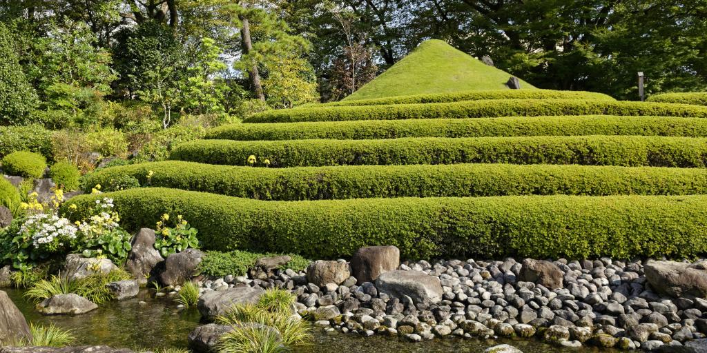 Mound representing Mount Fuiji at Momijiyama Japanese Garden, Shizuoka 