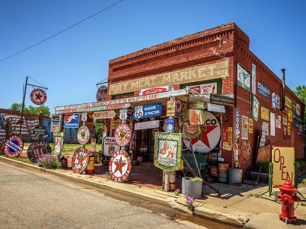 Sandhills Curiosity Shop located in Erick's oldest building - the City Meat Market, Oklahoma