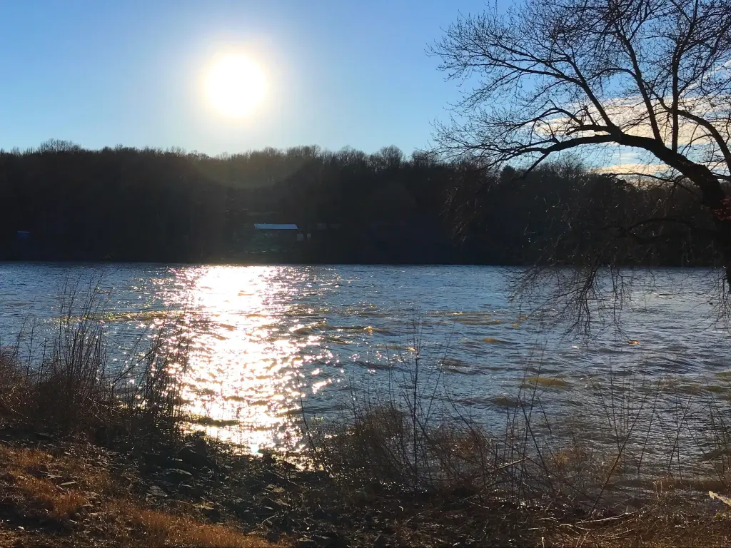 A sunny late winter day at Cheatham Lake in Tennessee