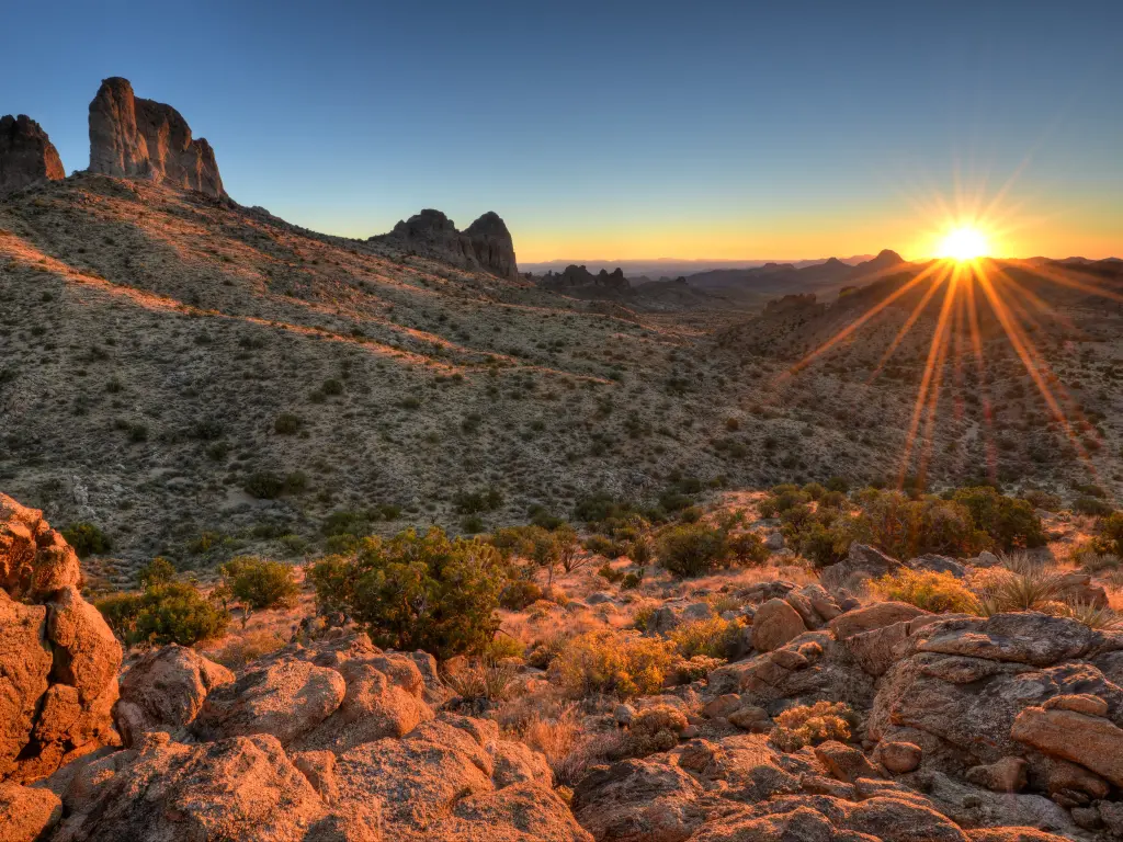 Castle Peaks Sunrise Mojave National Preserve, California