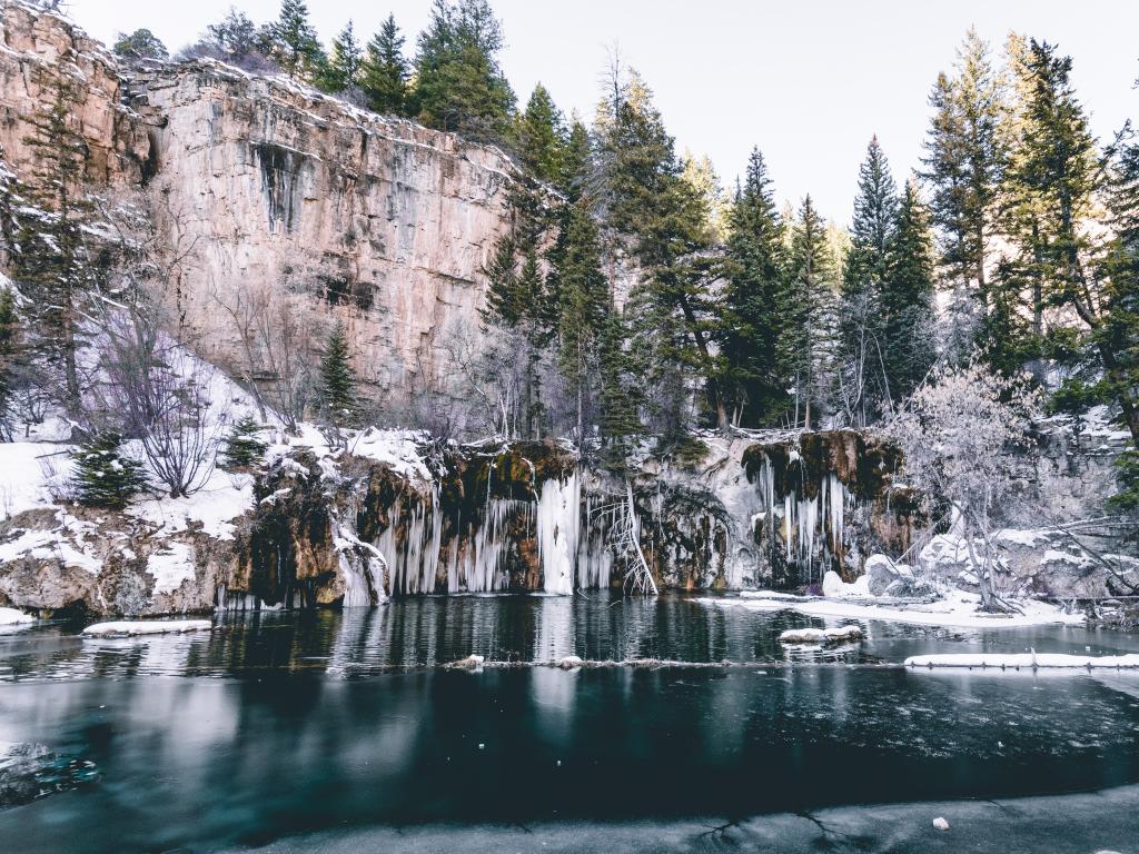 Hiking trails and waterfalls in Glenwood Springs, Colorado.