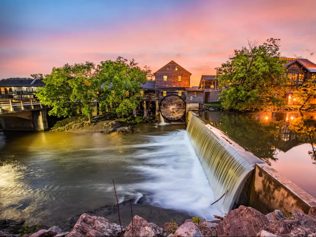Pigeon Forge, Tennessee, USA taken at the Old Mill at sunrise.