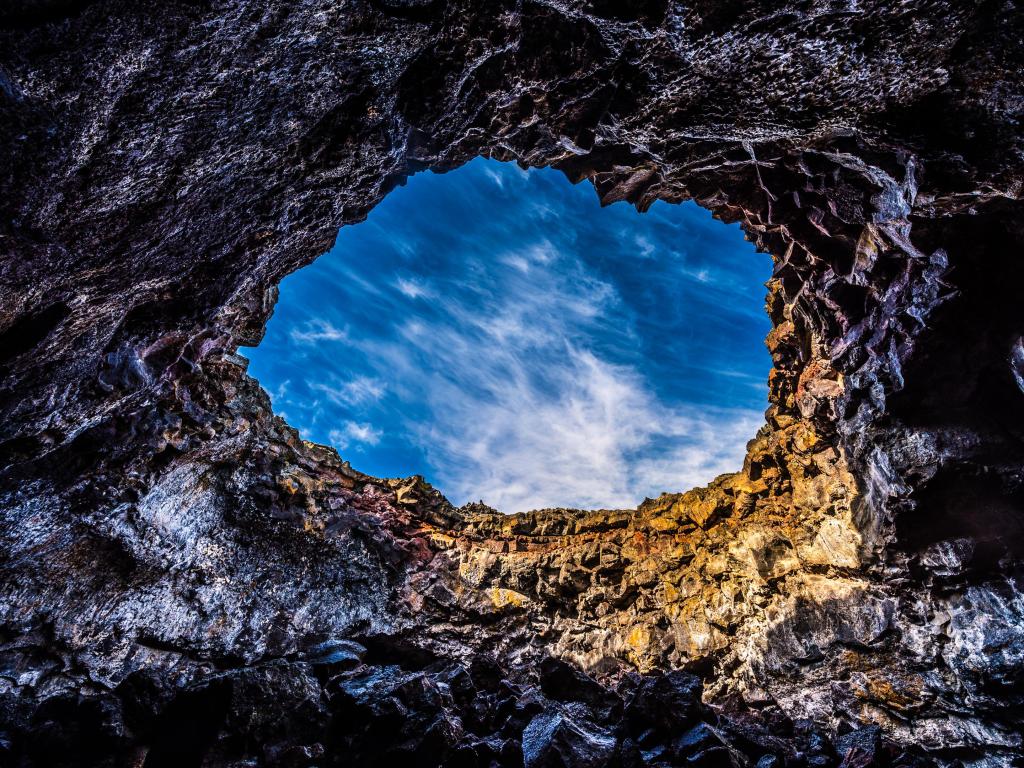 Indian Tunnel Idaho Inside Lava Tubes Cave Craters of the Moon National Preserve