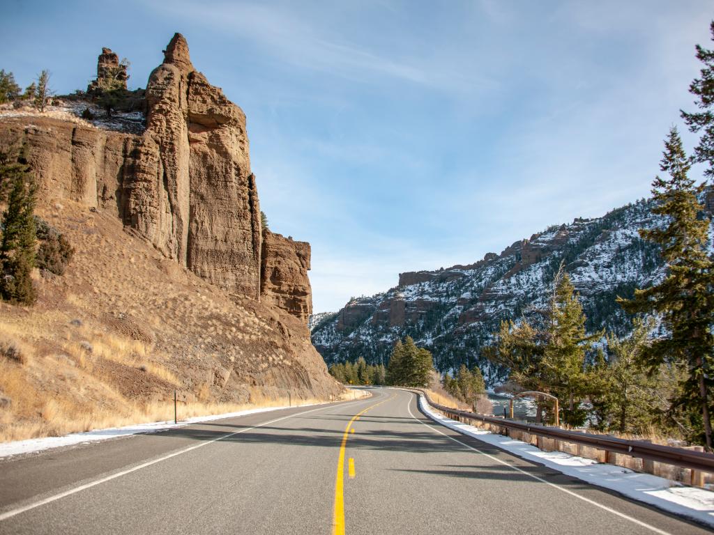 Approaching the East Entrance to Yellowstone National Park from Cody, Wyoming.