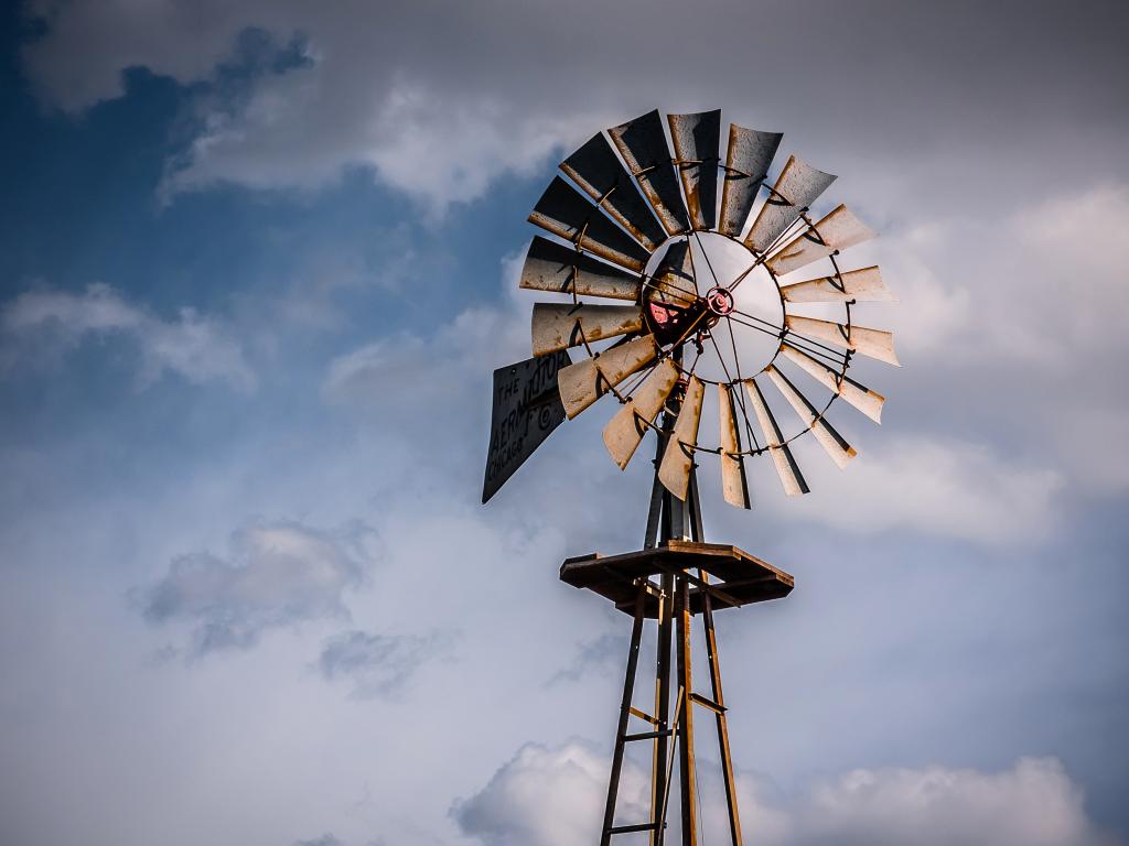 One of the classic windmills at The Windmill Farm at Tolar, Texas